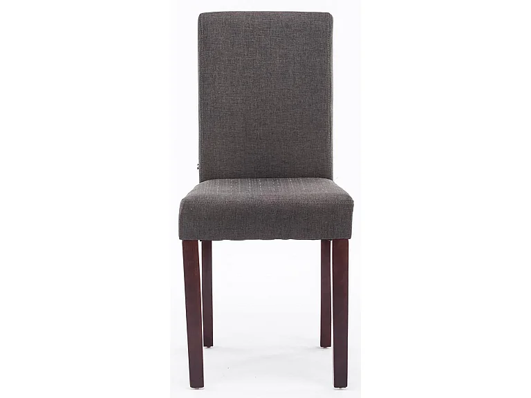 Lot de 2 chaises de salle à manger design moderne en tissu gris clair foncé et pieds en bois marron foncé 10_0001554