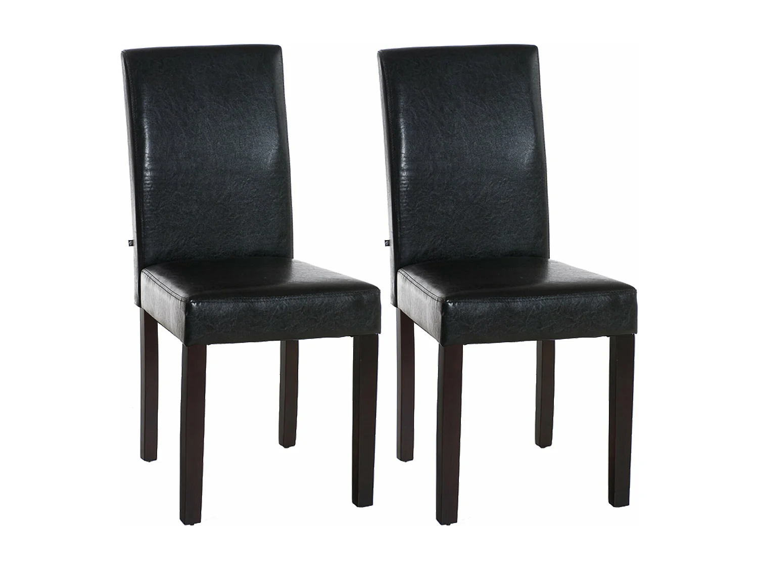 Lot de 2 chaises de salle à manger design moderne en PVC marron et pieds en bois marron 10_0001543