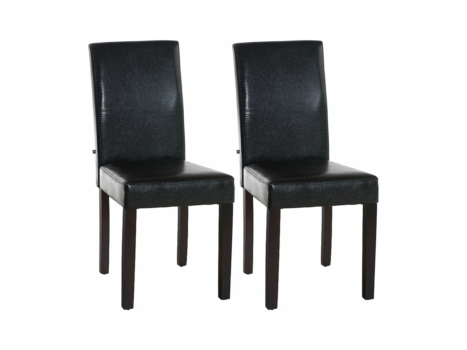 Lot de 2 chaises de salle à manger design moderne en PVC marron et pieds en bois marron 10_0001543