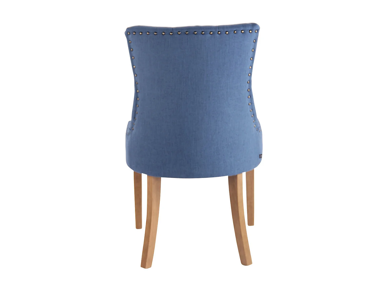 Lot de 2 chaises de salle à manger avec boutons décoratives assise en tissu bleu 10_0001522