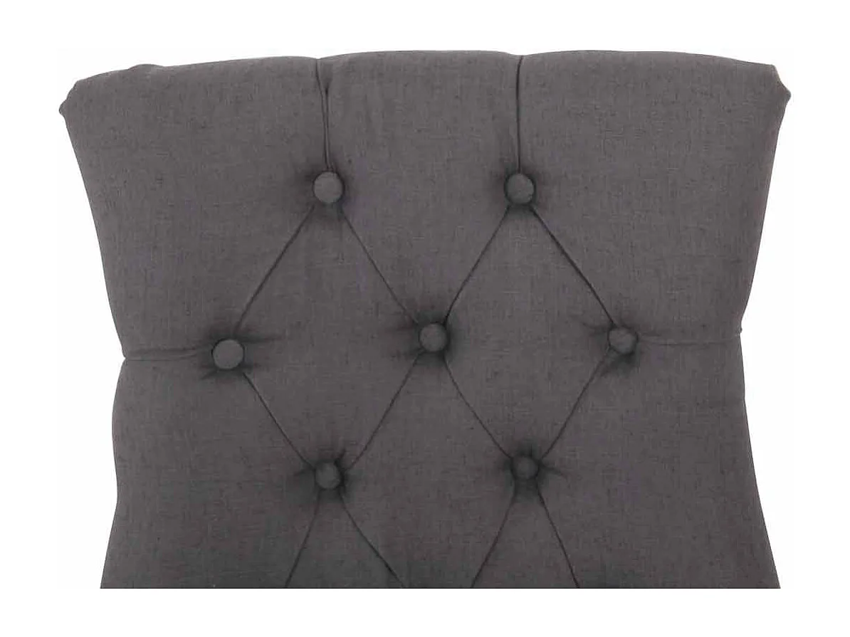 Lot de 2 chaises de salle à manger avec boutons décoratives assise en tissu gris foncé 10_0001525