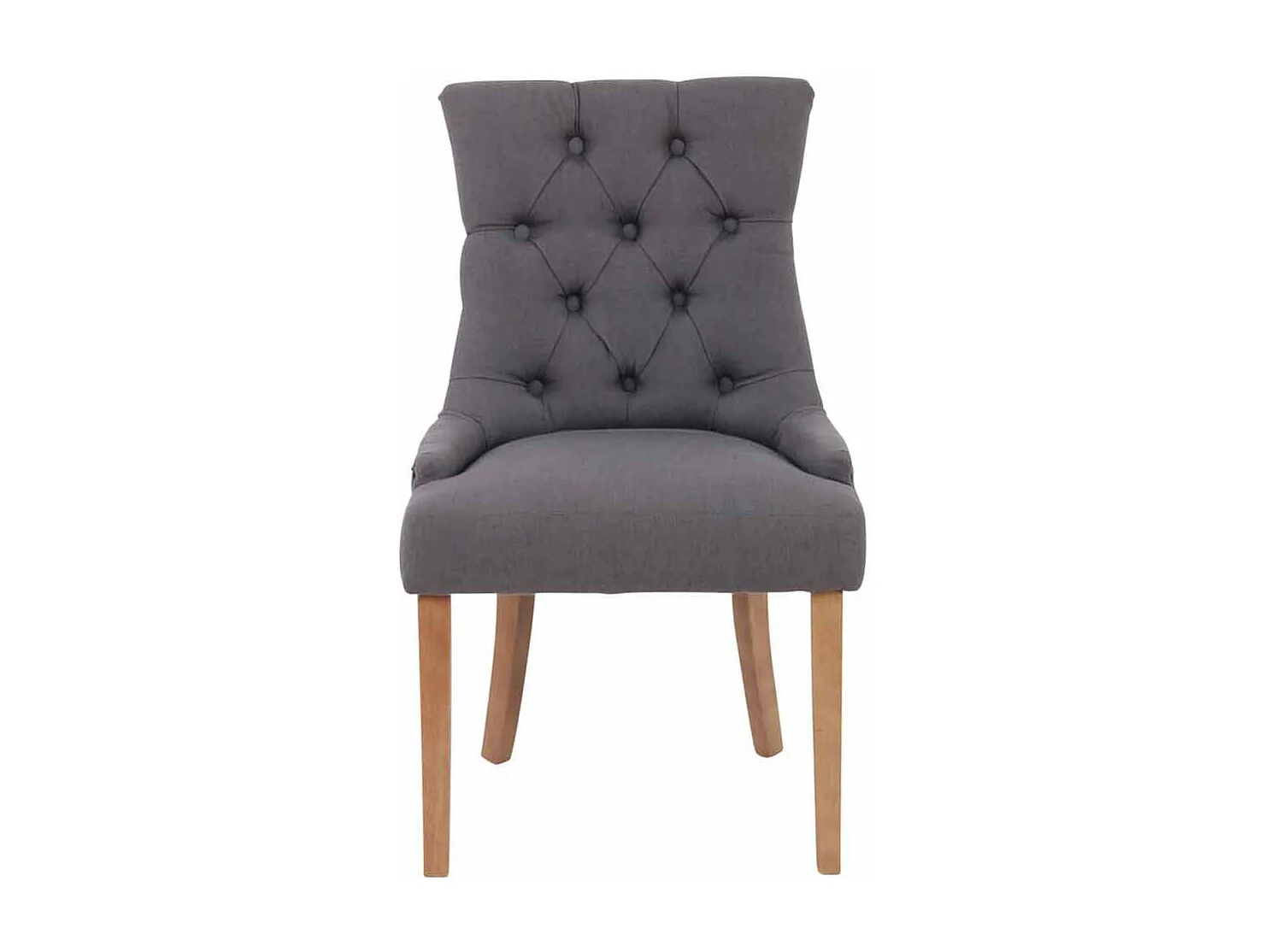 Lot de 2 chaises de salle à manger avec boutons décoratives assise en tissu gris foncé 10_0001525