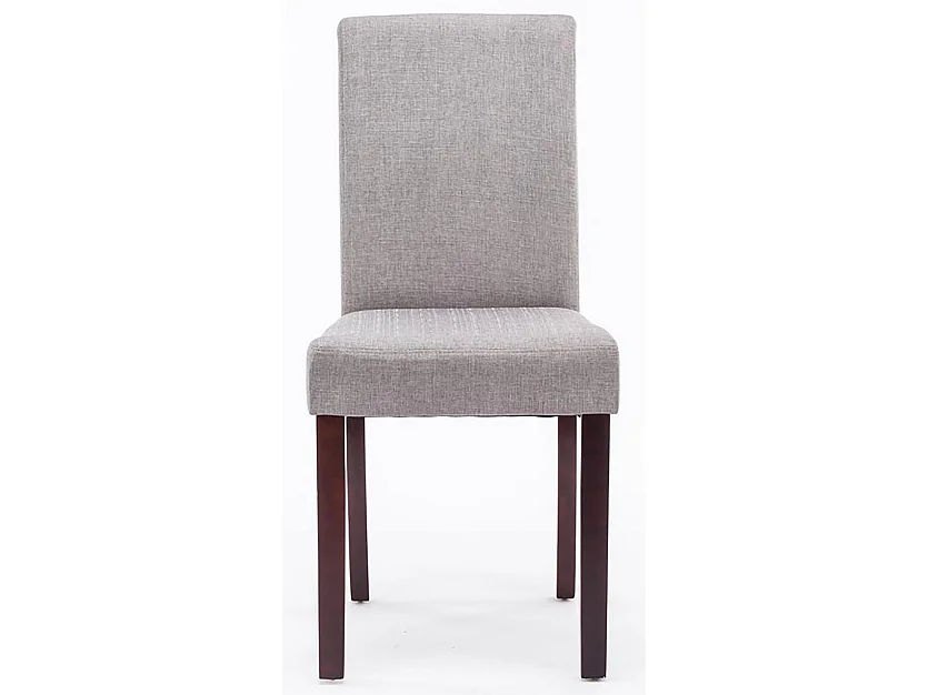 Lot de 2 chaises de salle à manger design moderne en tissu gris clair et pieds en bois marron foncé 10_0001555