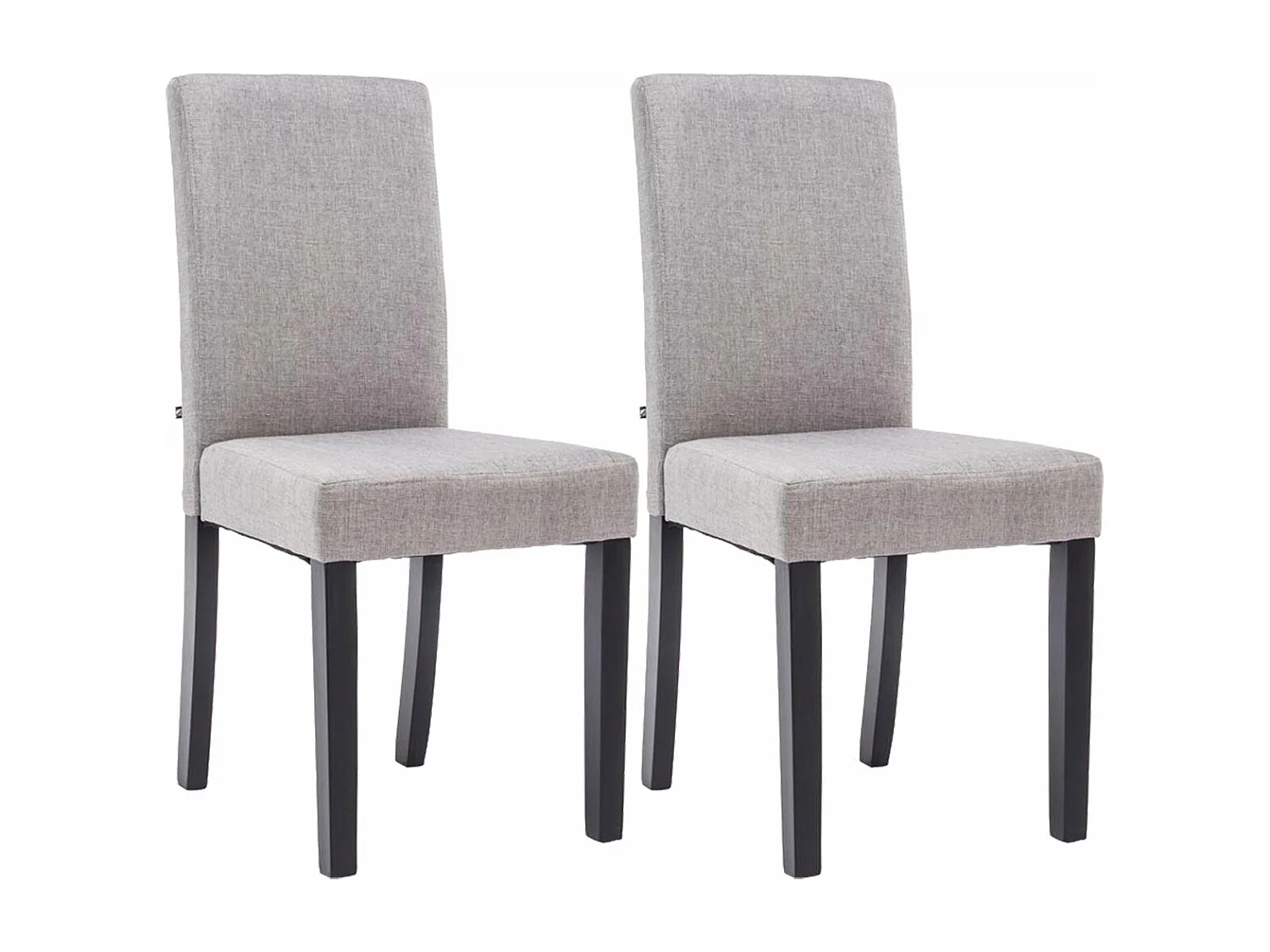 Lot de 2 chaises de salle à manger design moderne en tissu gris clair et pieds en bois noir 10_0001558