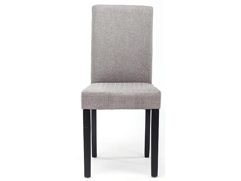 Lot de 2 chaises de salle à manger design moderne en tissu gris clair et pieds en bois noir 10_0001558