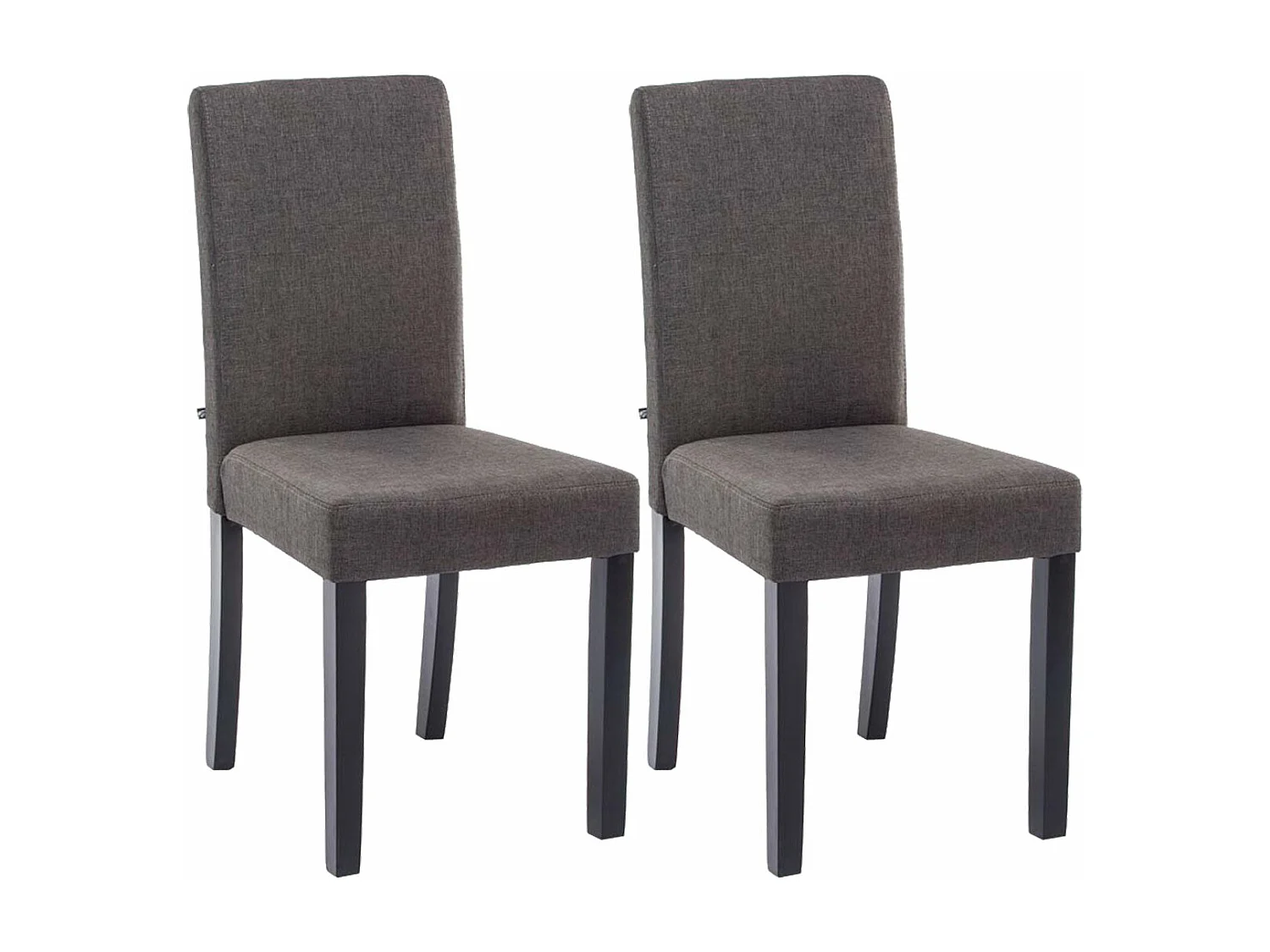 Lot de 2 chaises de salle à manger design moderne en tissu gris foncé et pieds en bois noir 10_0001557