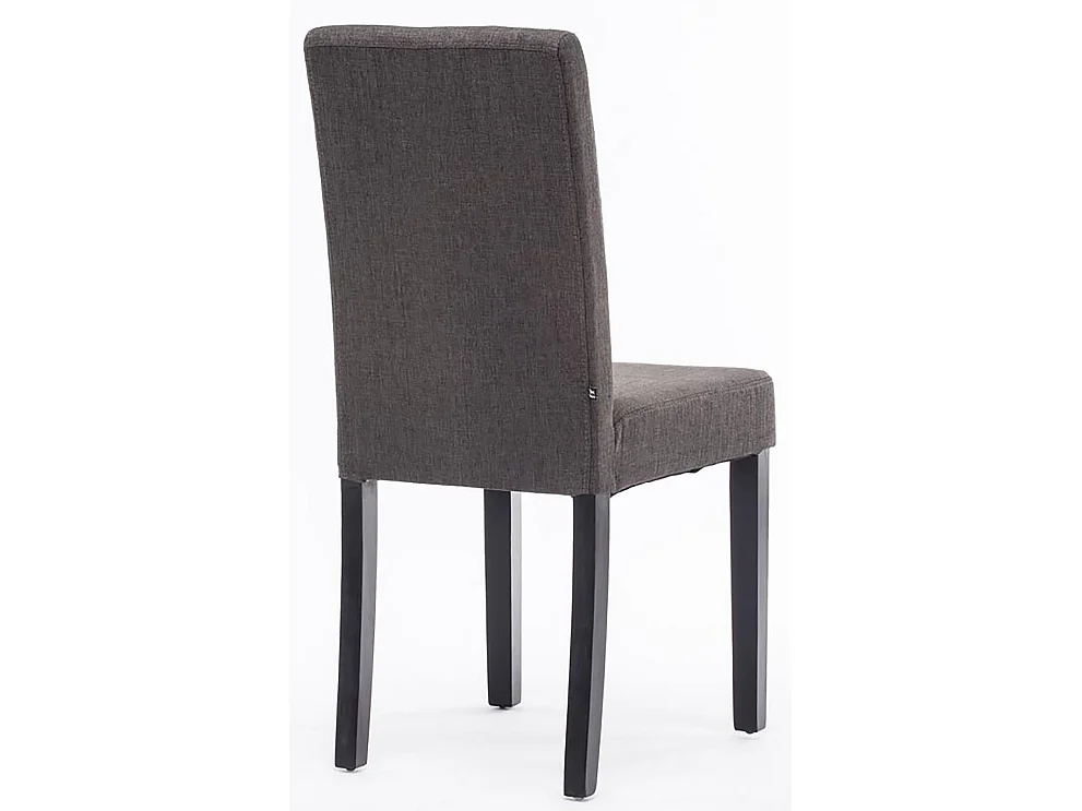 Lot de 2 chaises de salle à manger design moderne en tissu gris foncé et pieds en bois noir 10_0001557