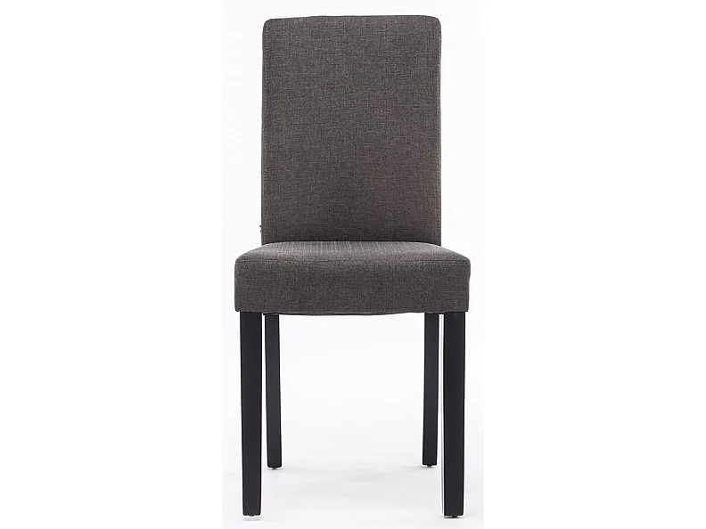 Lot de 2 chaises de salle à manger design moderne en tissu gris foncé et pieds en bois noir 10_0001557