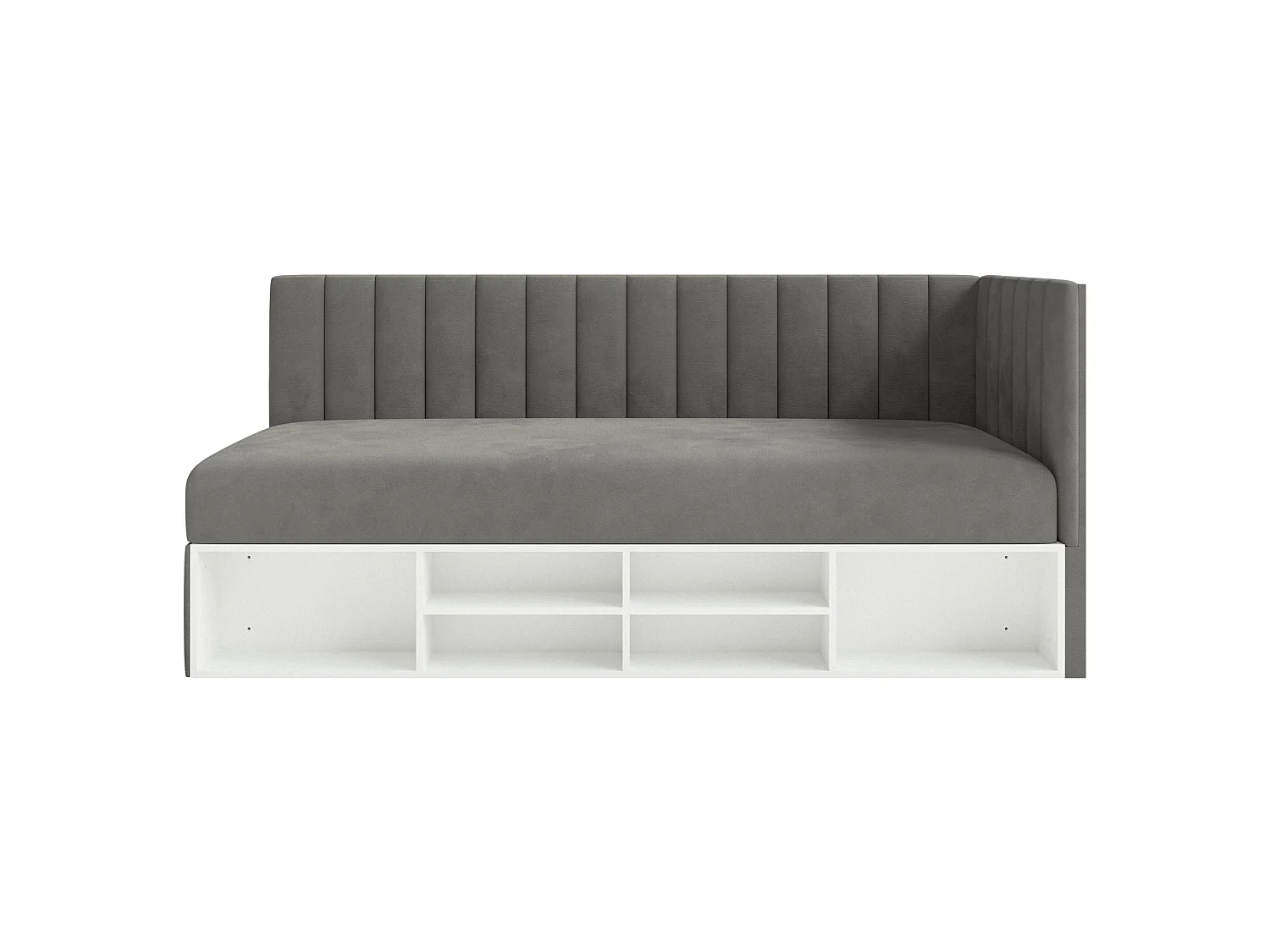 Lit ado avec rangement - gris foncé - côté droit - VENTRIO