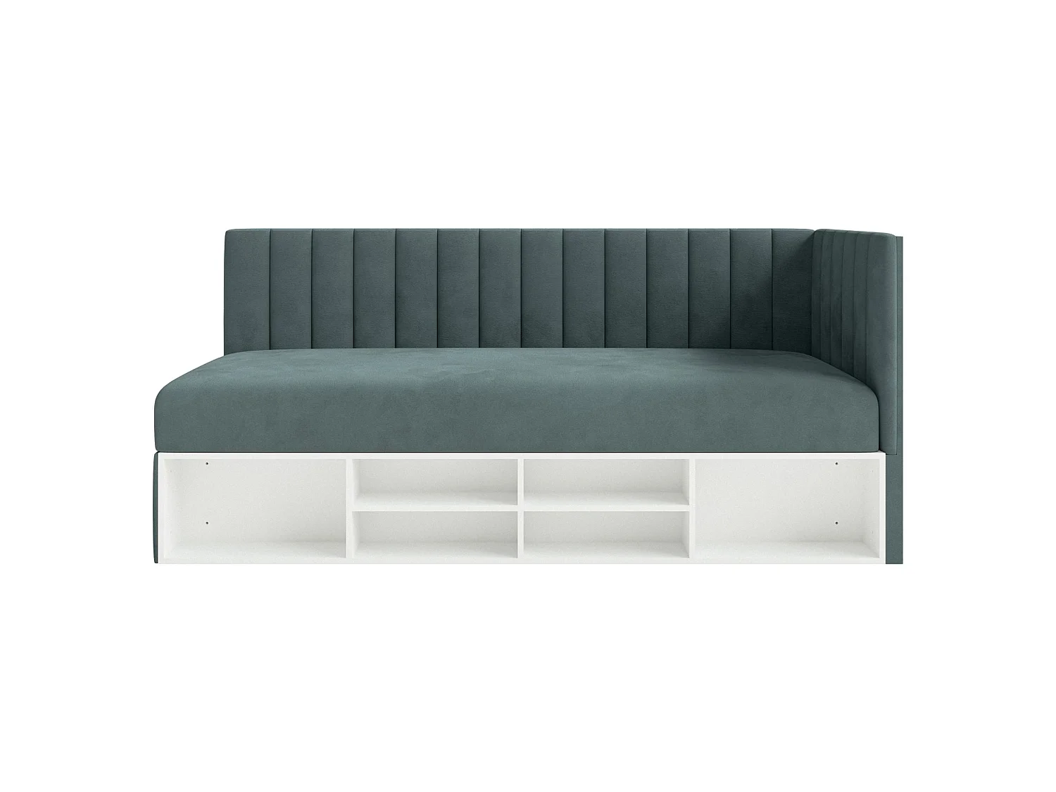 Lit ado avec rangement - bleu gris - côté droit - VENTRIO