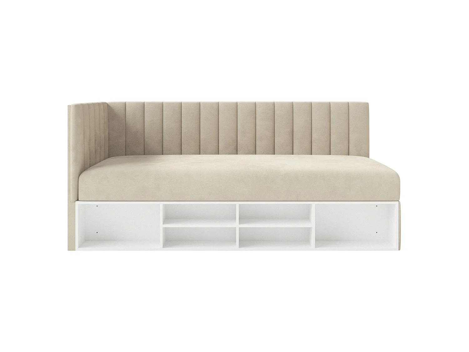 Lit ado avec rangement - beige clair - côté gauche - VENTRIO