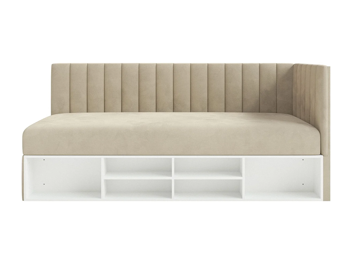 Lit ado avec rangement - gris beige - côté droit - VENTRIO