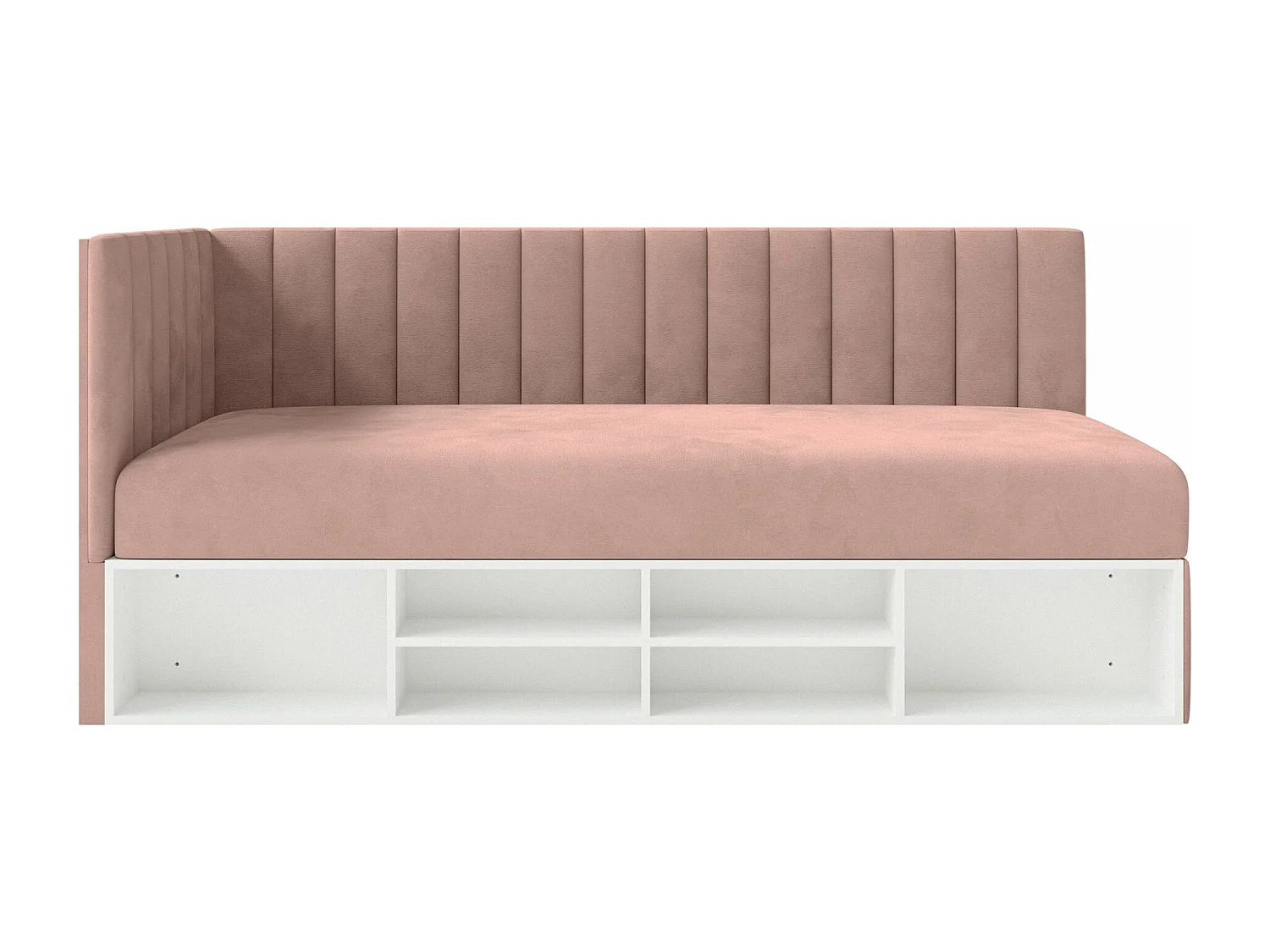 Lit ado avec rangement - rose clair - côté gauche - VENTRIO