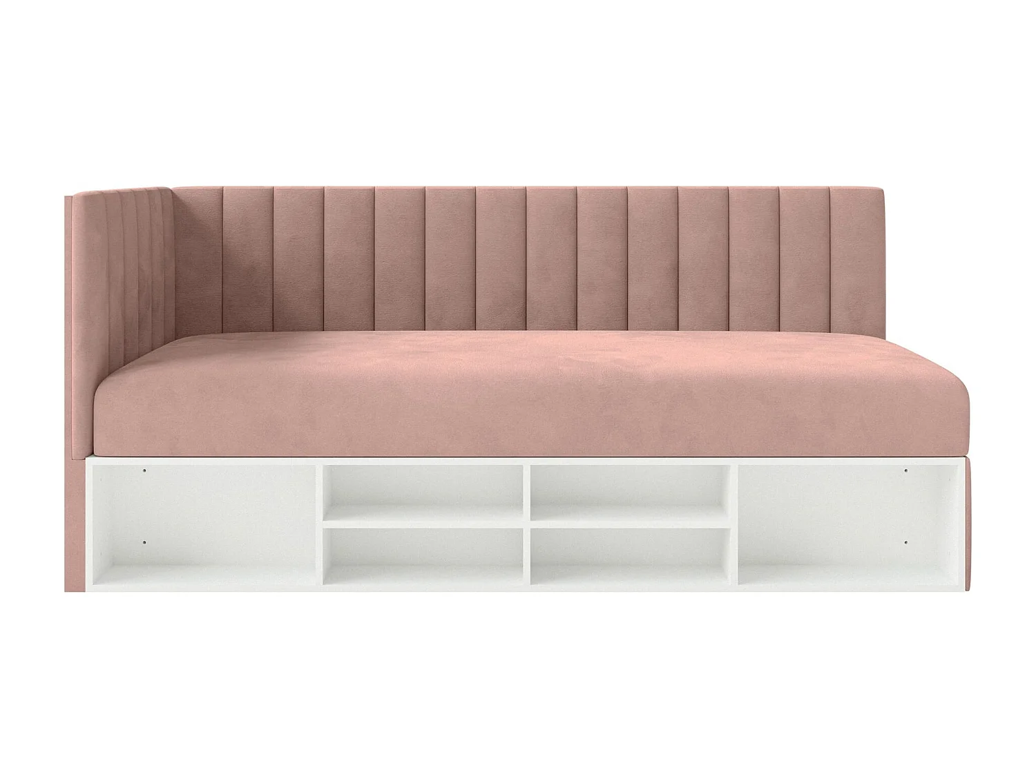 Lit ado avec rangement - rose clair - côté gauche - VENTRIO
