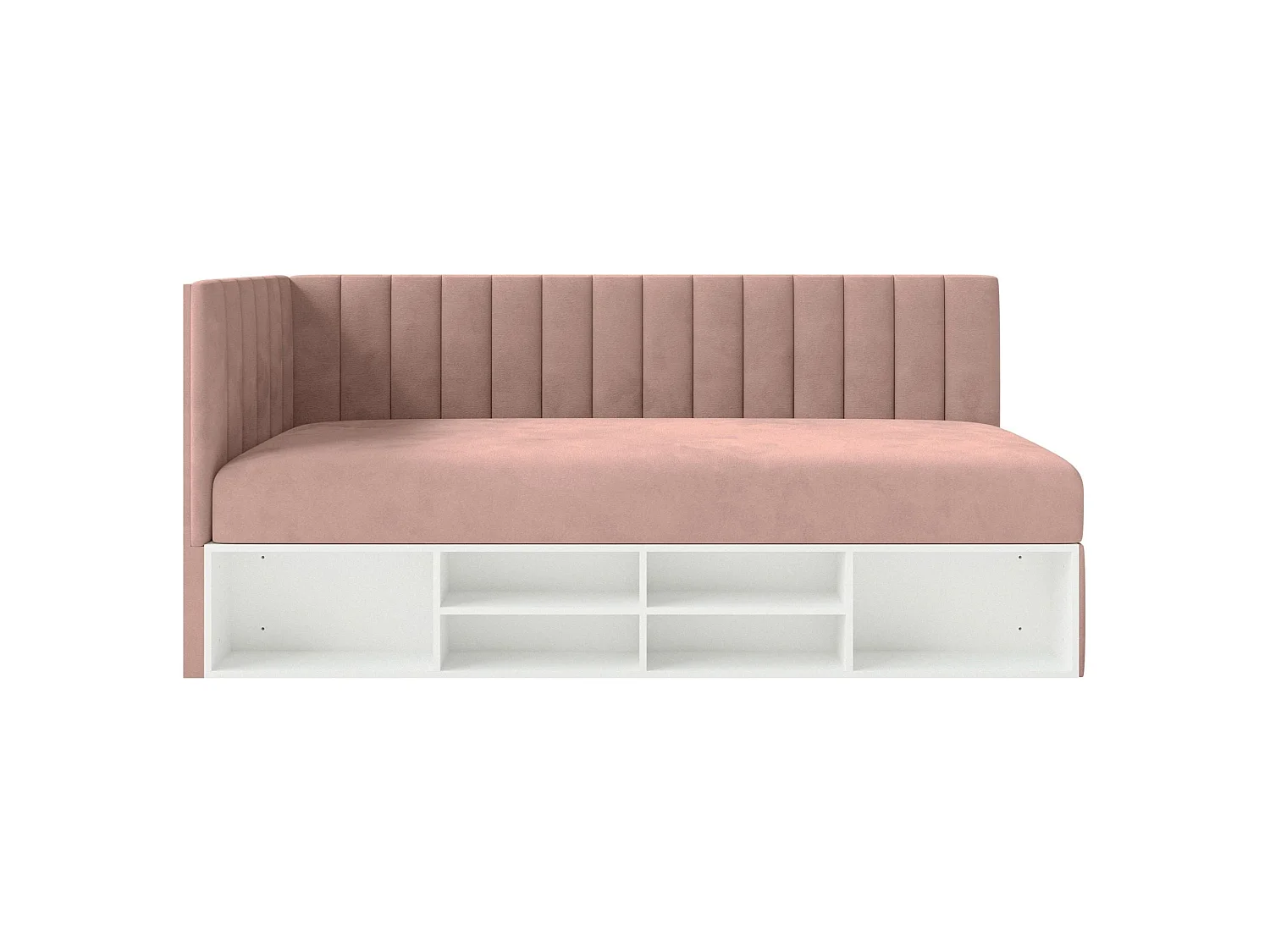 Lit ado avec rangement - rose clair - côté gauche - VENTRIO
