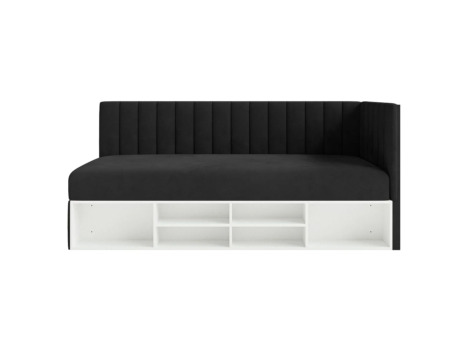 Lit ado avec rangement - noir - côté droit - VENTRIO