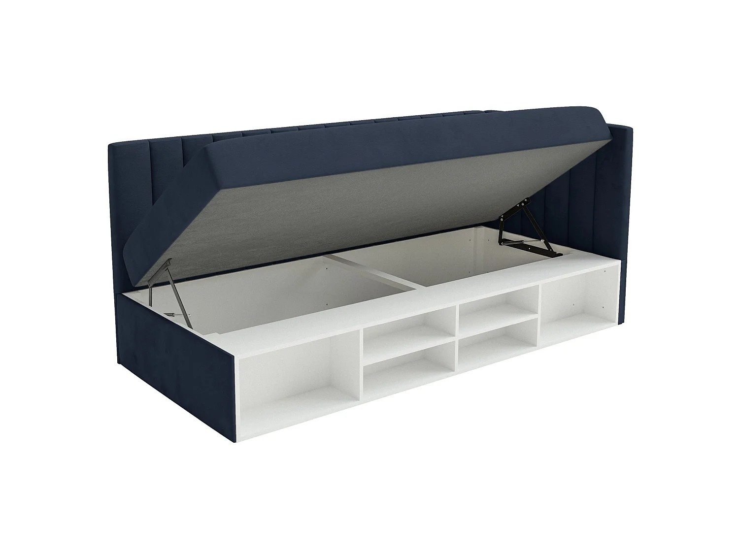 Lit ado avec rangement - bleu marine - côté droit - VENTRIO