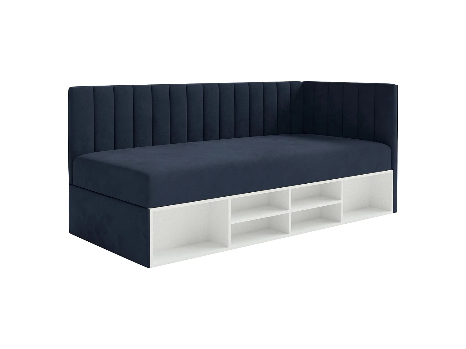 Lit ado avec rangement - bleu marine - côté droit - VENTRIO