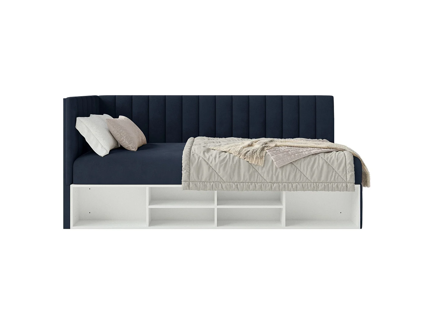 Lit ado avec rangement - bleu marine - côté gauche- VENTRIO