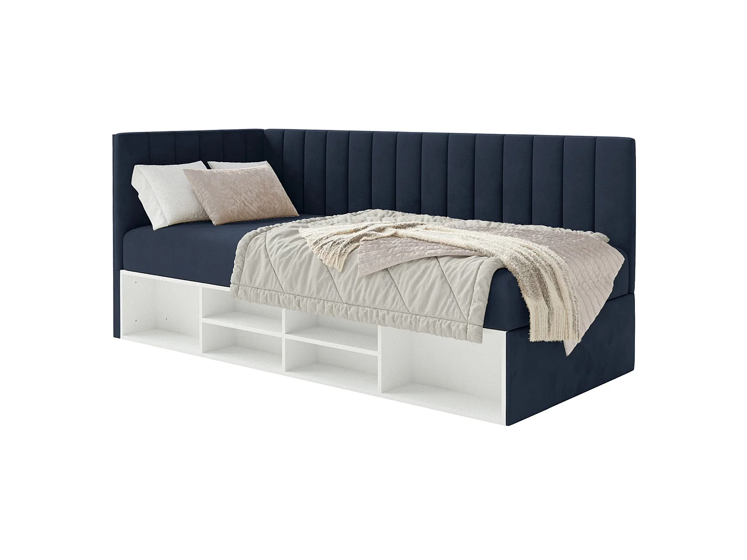 Lit ado avec rangement - bleu marine - côté gauche- VENTRIO