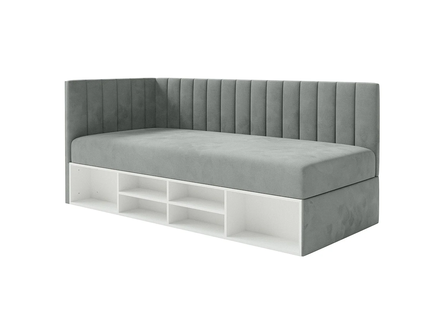 Lit ado avec rangement - gris - côté gauche- VENTRIO