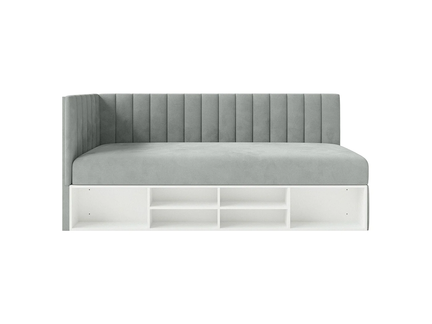Lit ado avec rangement - gris - côté gauche- VENTRIO