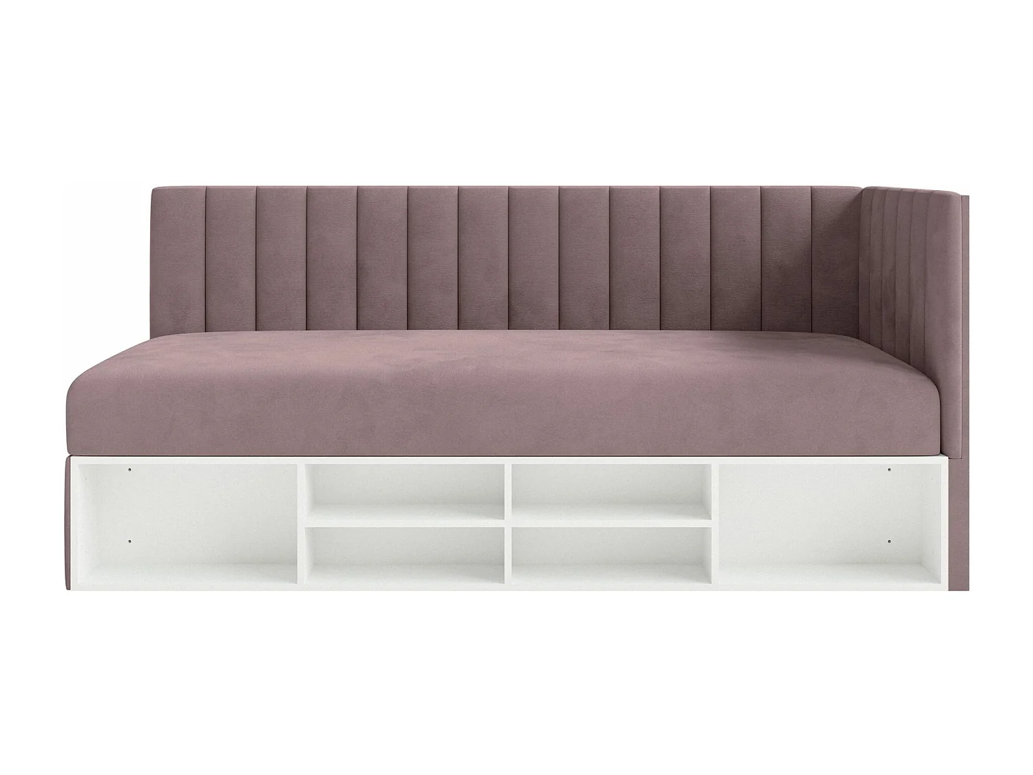 Tienerbed met opbergruimte - paars - rechterkant - VENTRIO