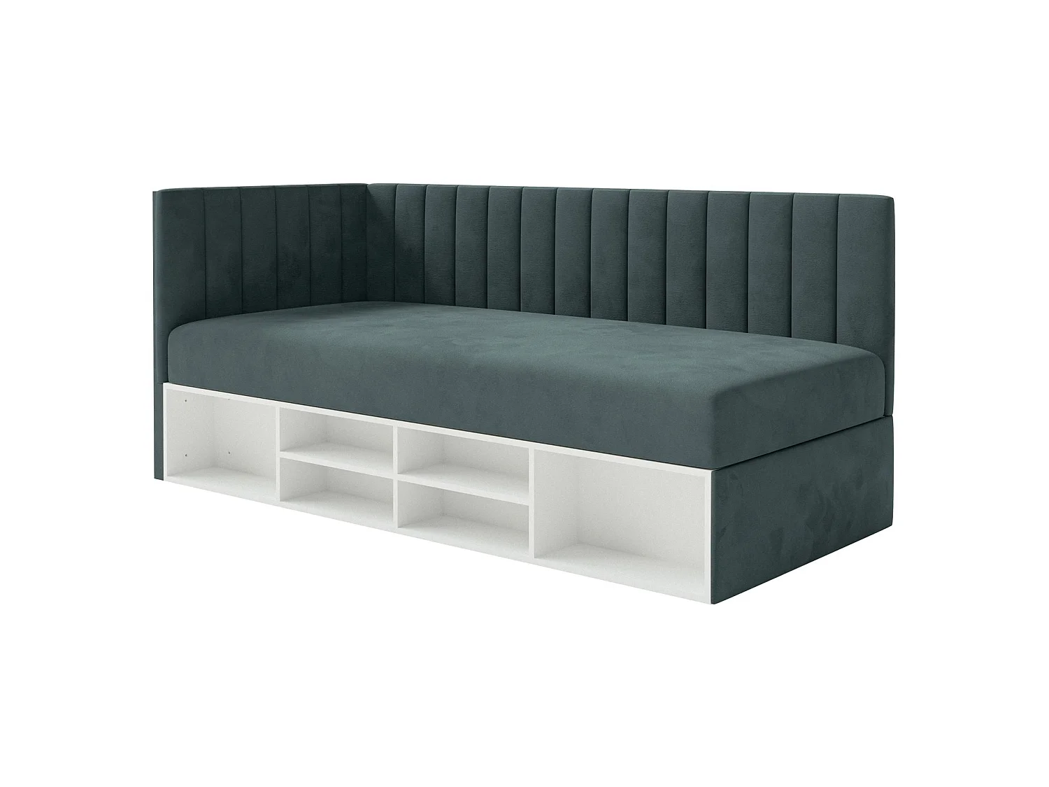 Lit ado avec rangement - bleu gris - côté gauche- VENTRIO
