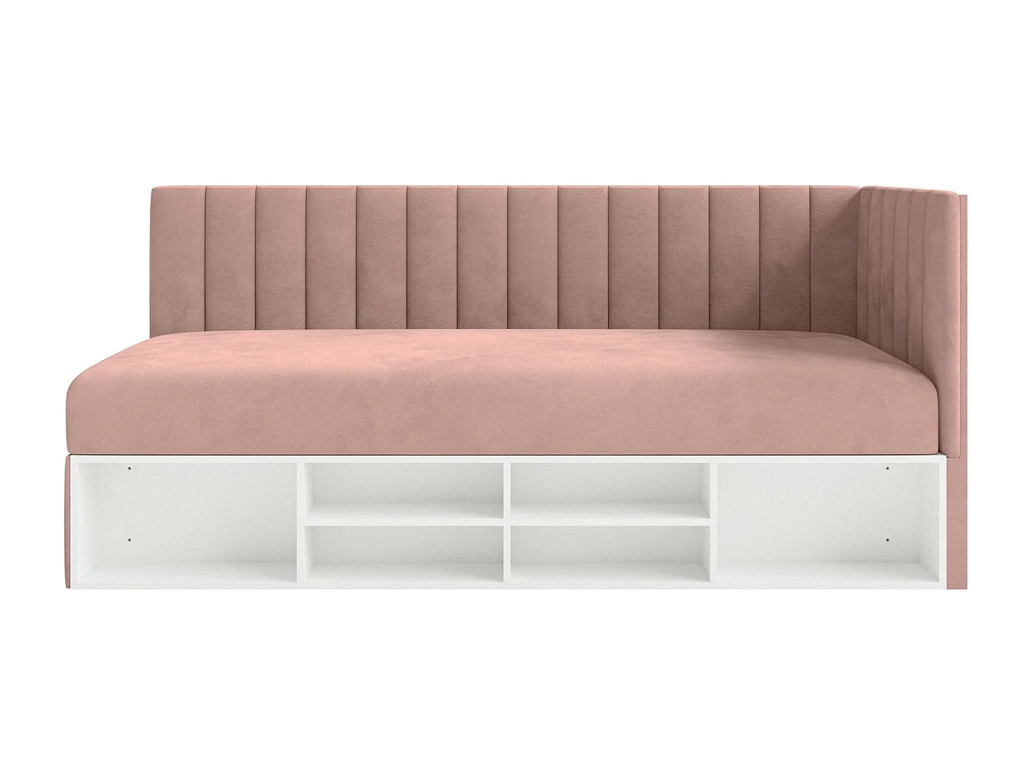 Lit ado avec rangement - rose clair - côté droit - VENTRIO
