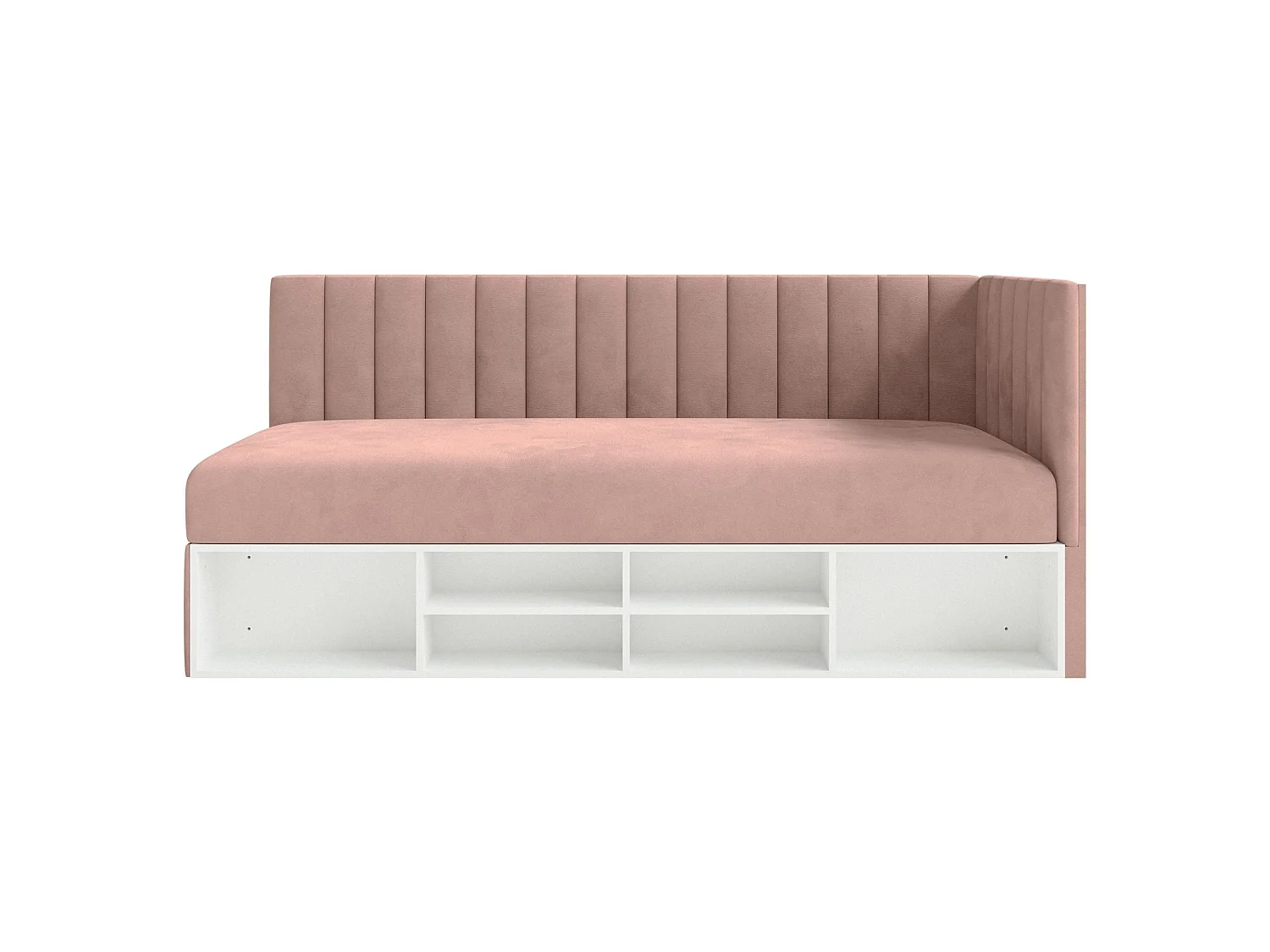 Lit ado avec rangement - rose clair - côté droit - VENTRIO