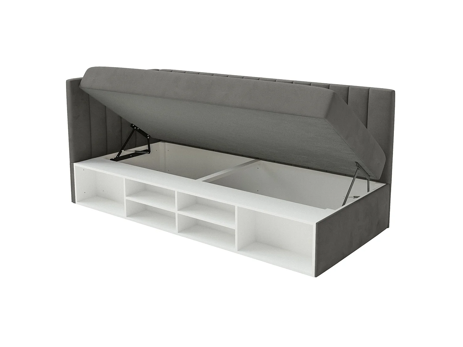 Lit ado avec rangement - gris foncé - côté gauche- VENTRIO