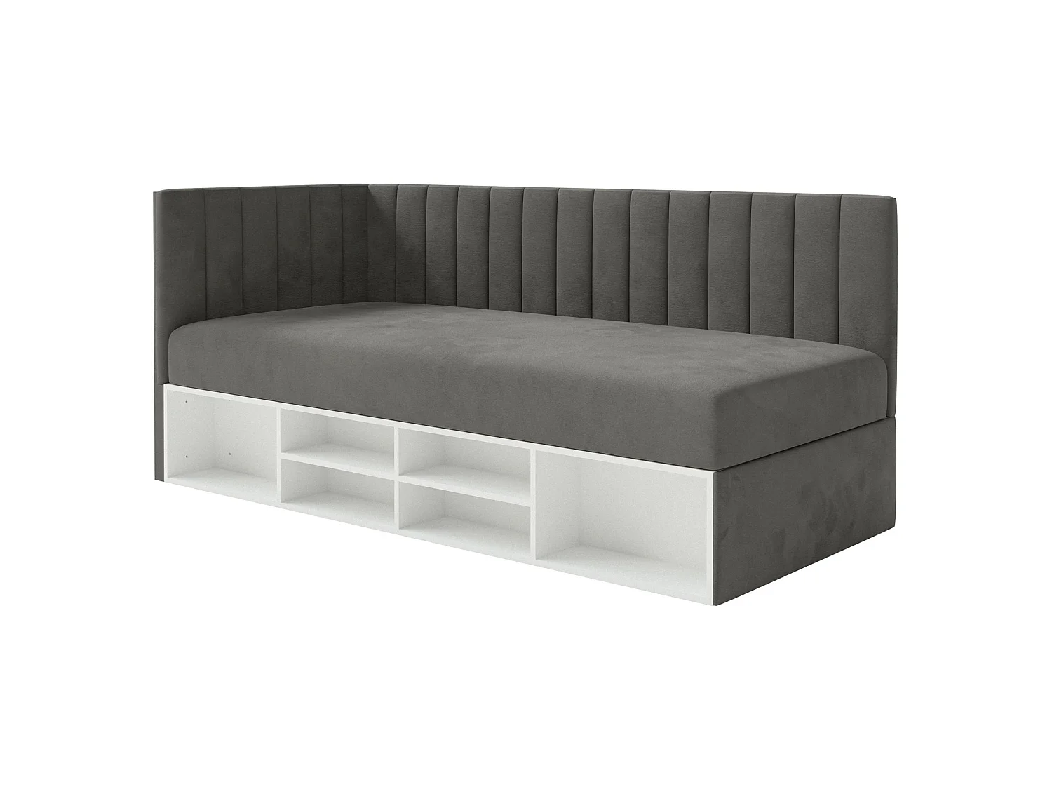 Lit ado avec rangement - gris foncé - côté gauche- VENTRIO