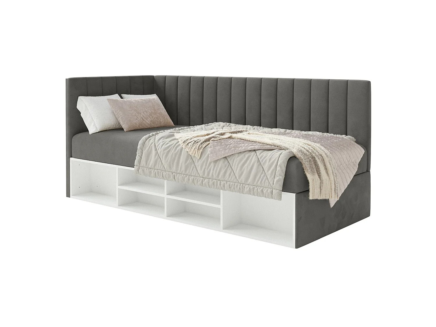 Lit ado avec rangement - gris foncé - côté gauche- VENTRIO