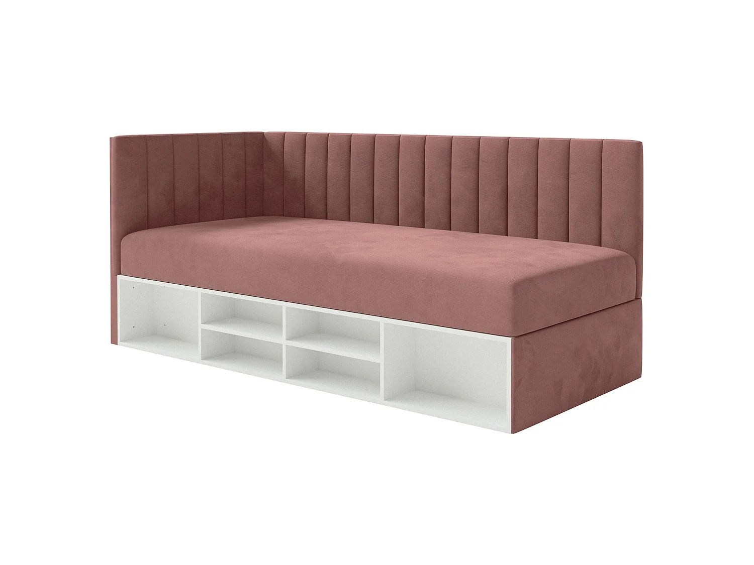 Lit ado avec rangement - rose - côté gauche- VENTRIO