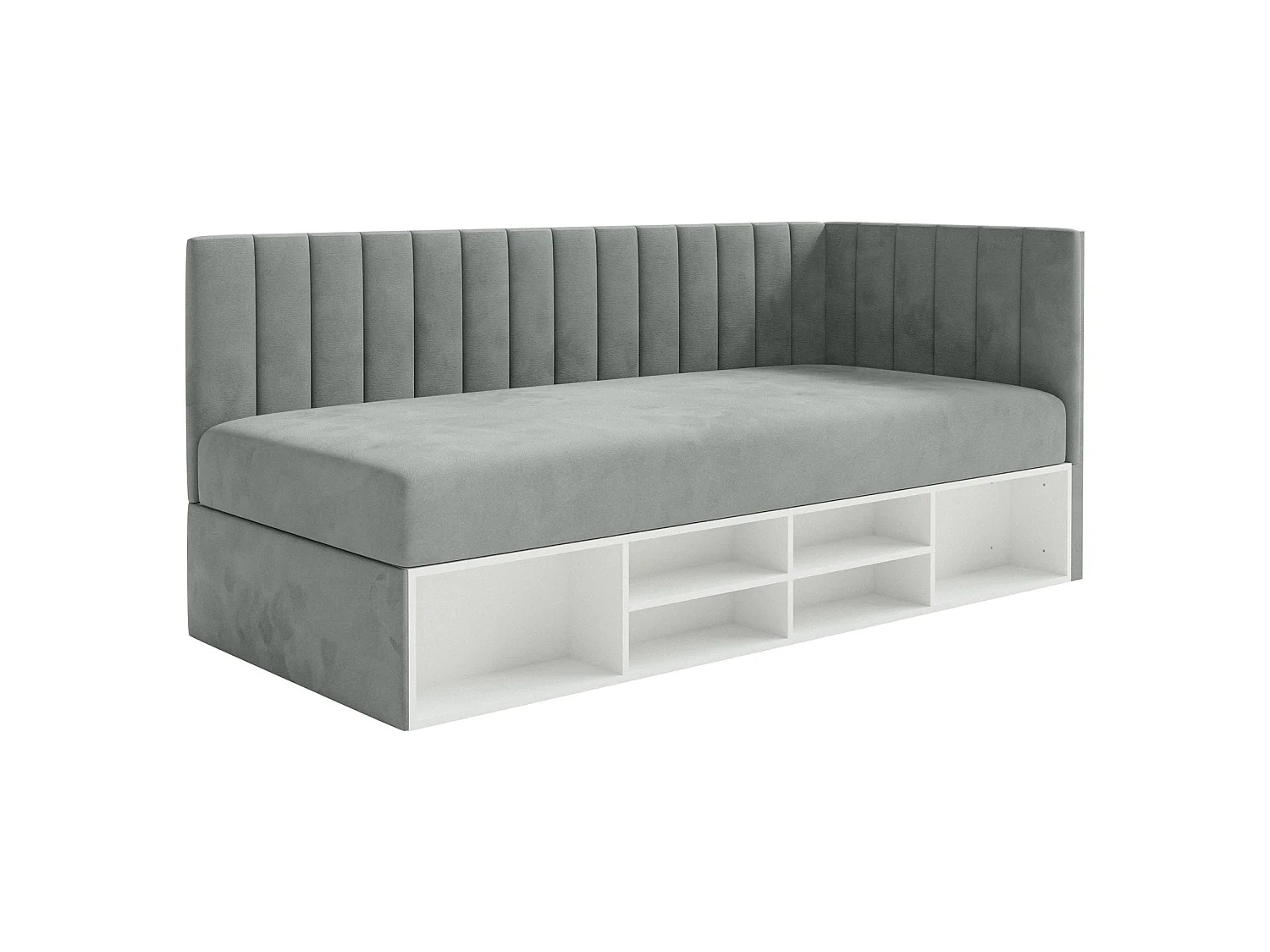 Lit ado avec rangement - gris - côté droit - VENTRIO