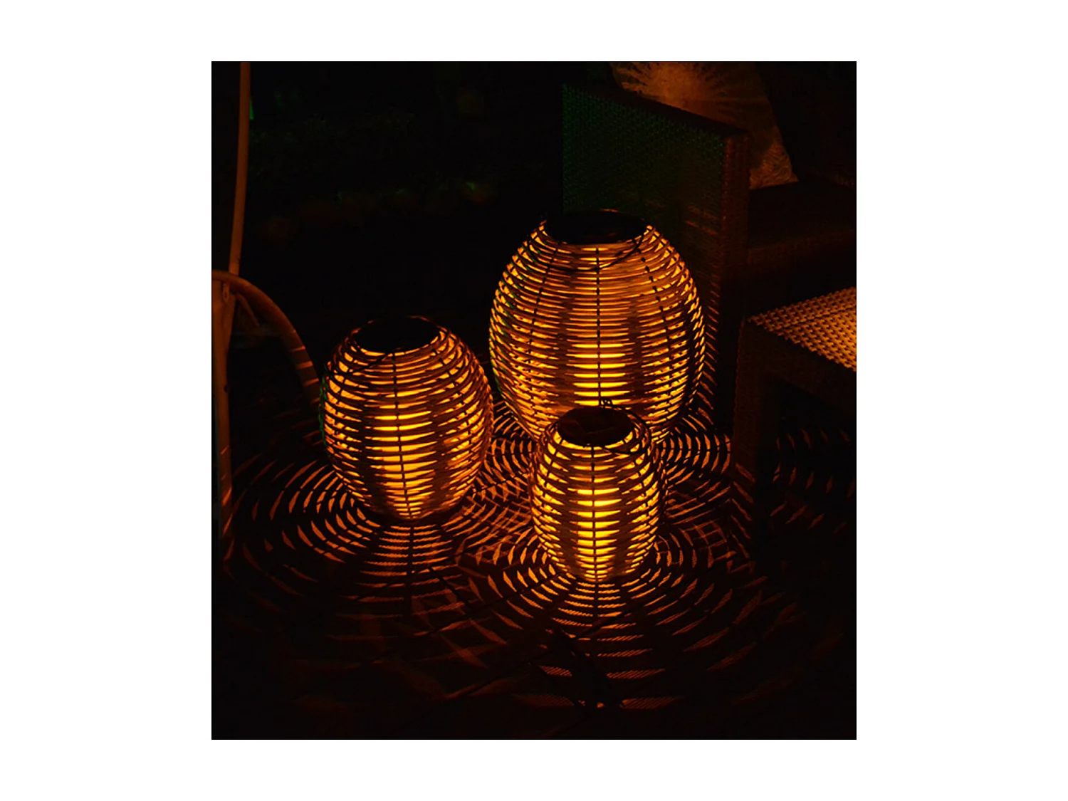 Lanterne solaire tressée Alicia h26cm - Orium