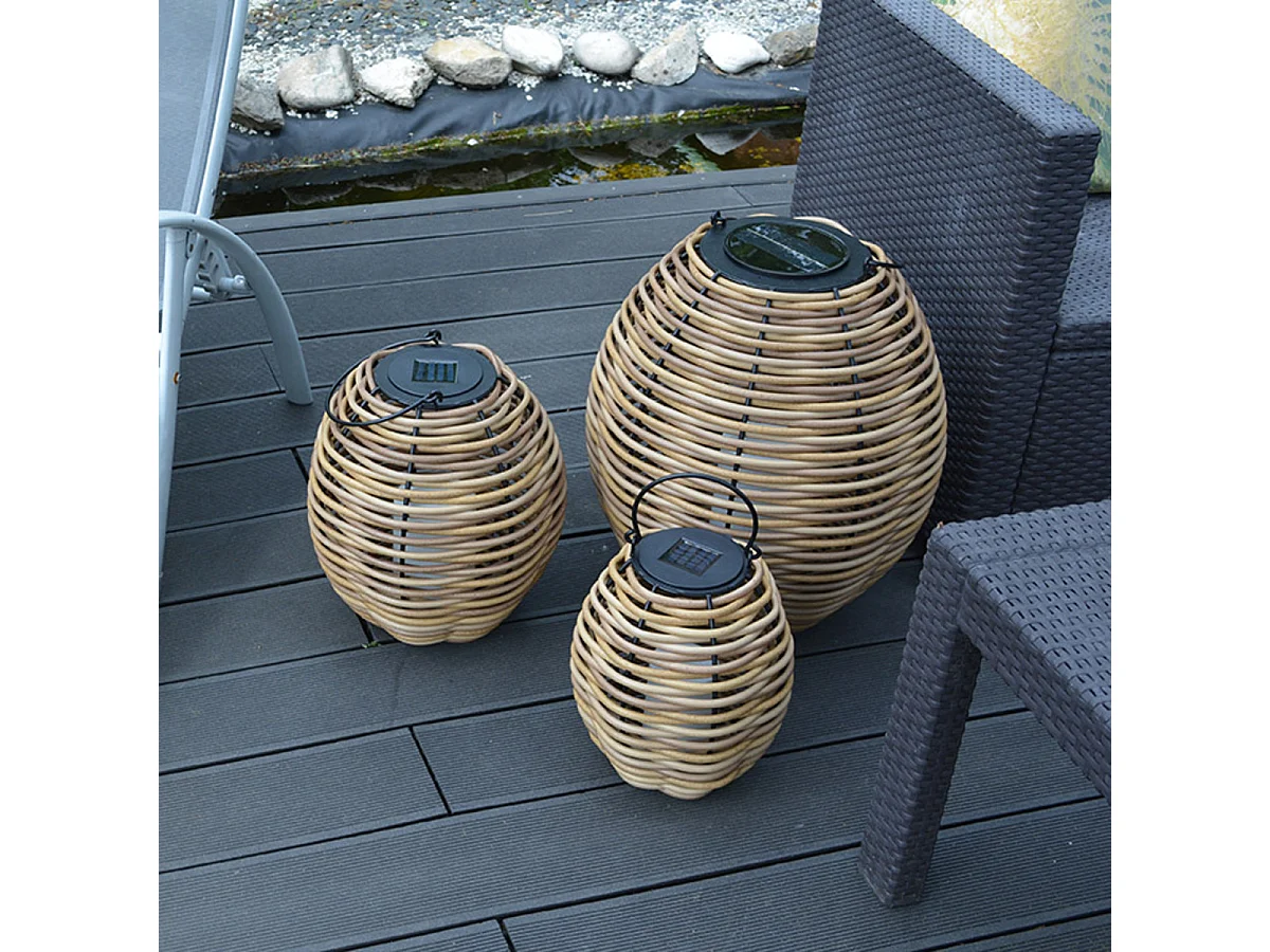Lanterne solaire tressée Alicia h26cm - Orium