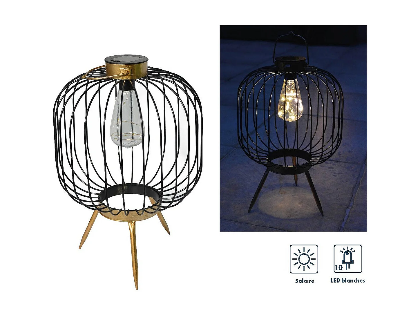 Lanterne solaire filaire Celestina Ø26,4cm - Orium