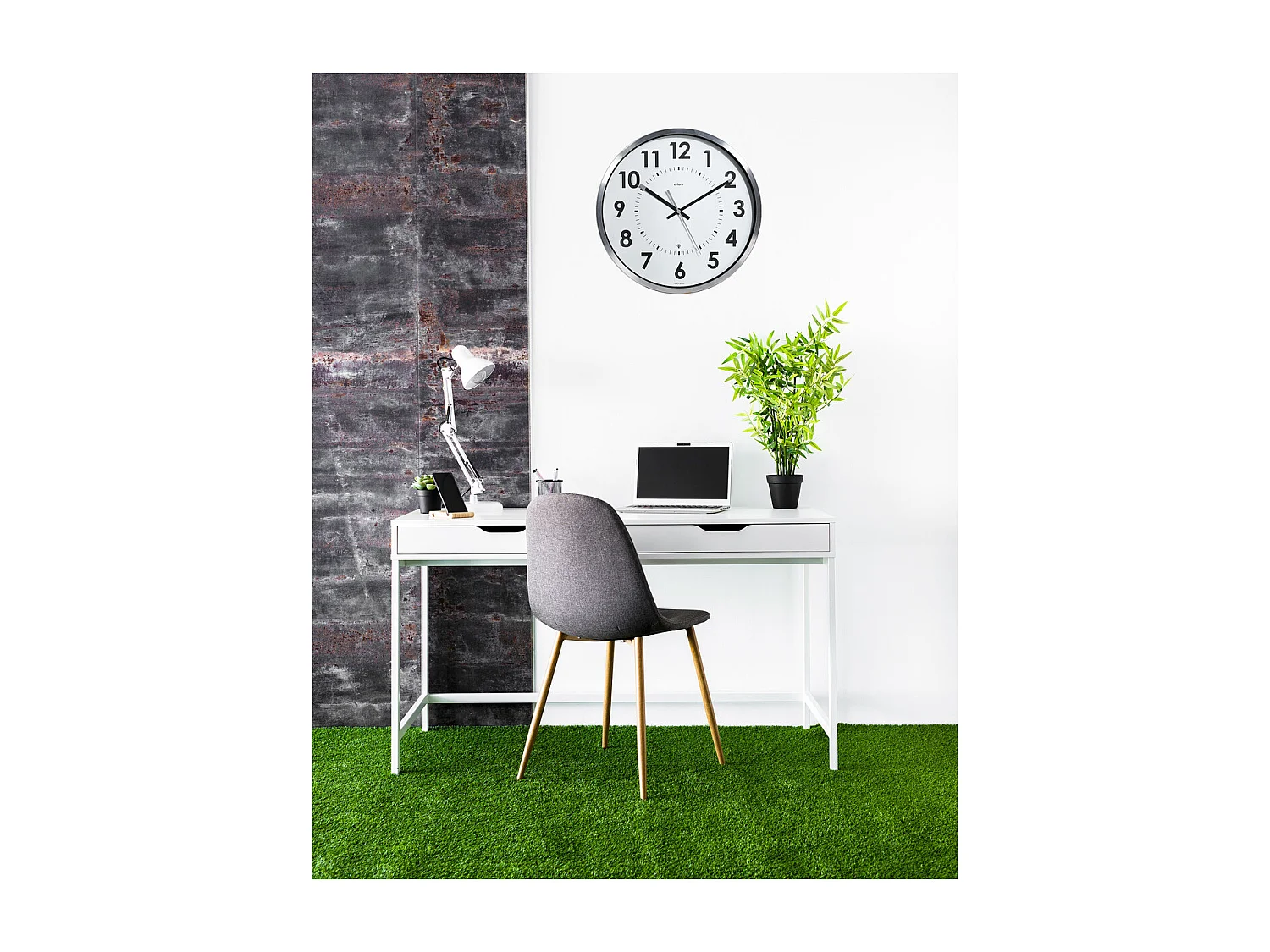 Horloge radio contrôlée Abylis Ø30cm - alu - Orium