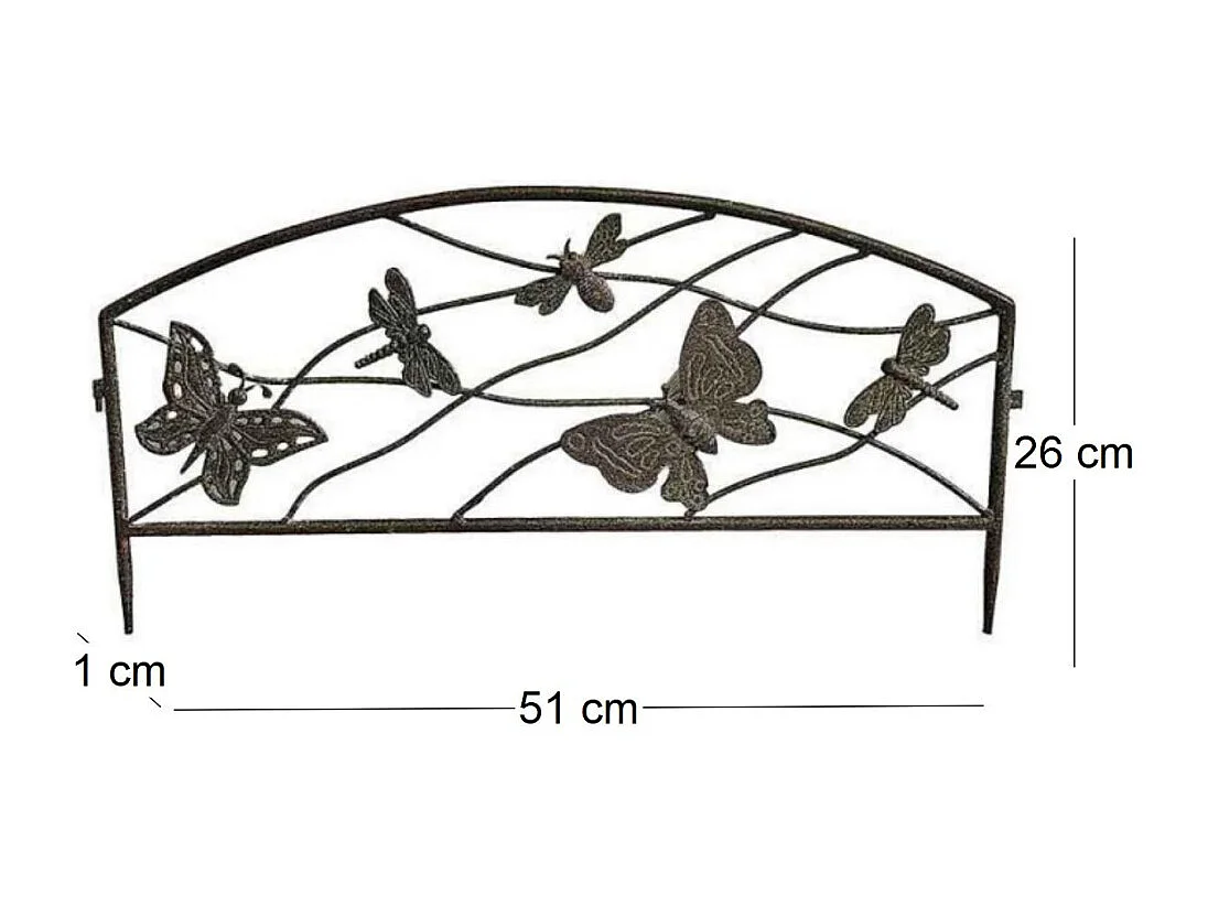 Barrière de jardinière décorative Papillons 51 x 1 x 26 cm