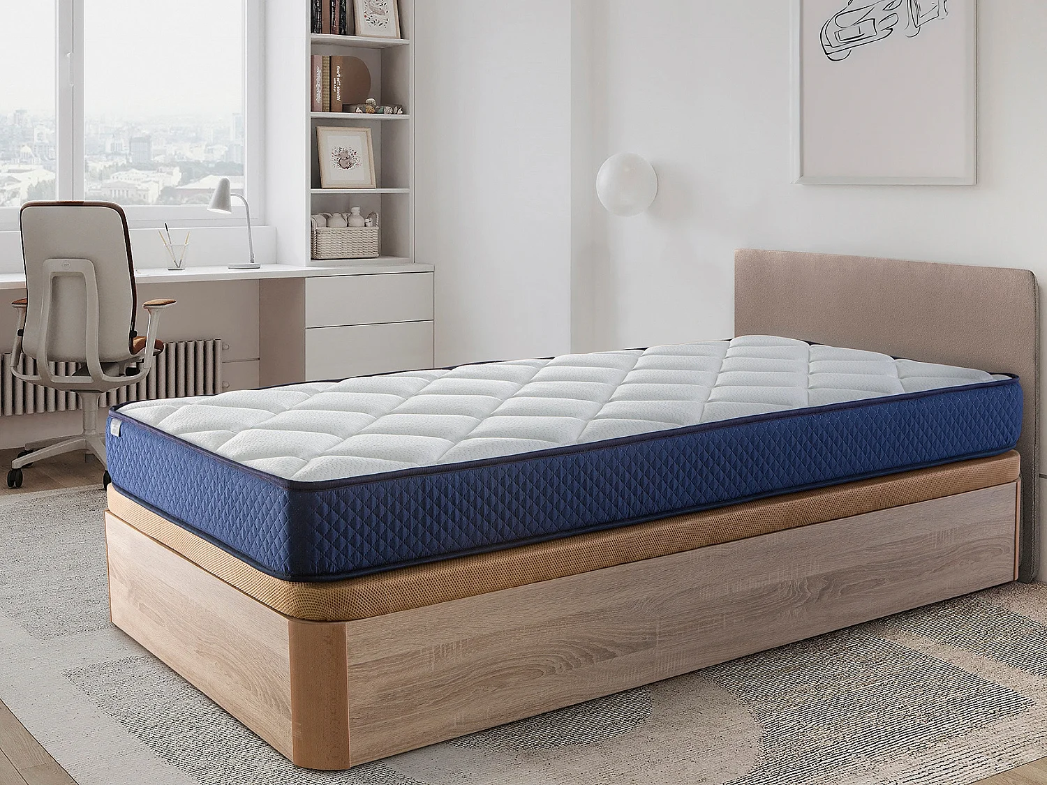 Matelas 80X180 SHAULA Épaisseur 18 CM | 2 faces Eté/hiver - Indépendance De Couchage