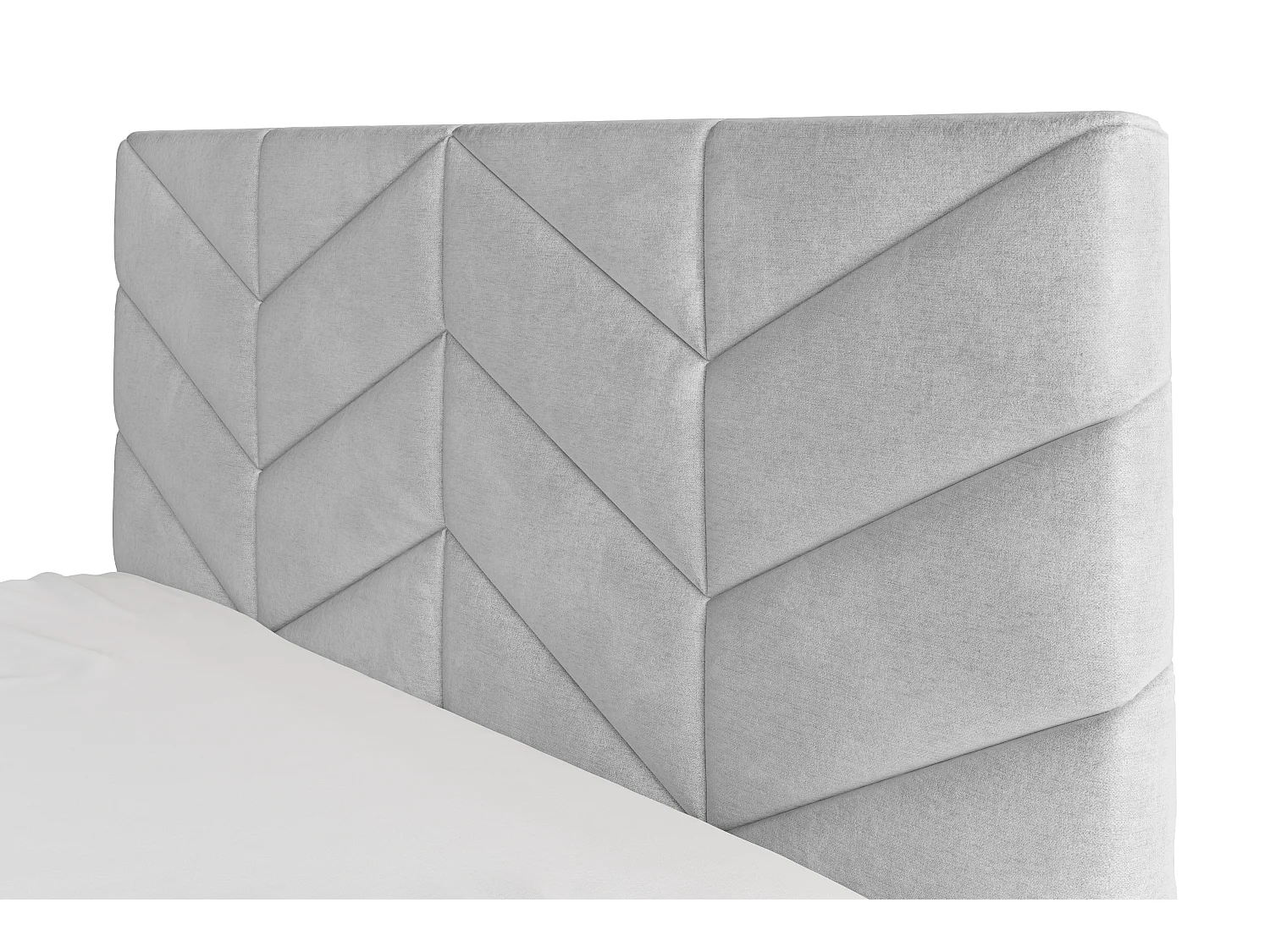 Lit coffre 140 x 190 cm - Tissu texturé - Gris - JUSTANI