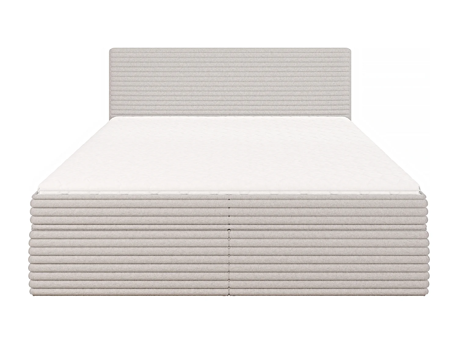 Stella - Boxspringbett 180x200 mit Topper und Bettkästen aus Hellgrau Plüschcord