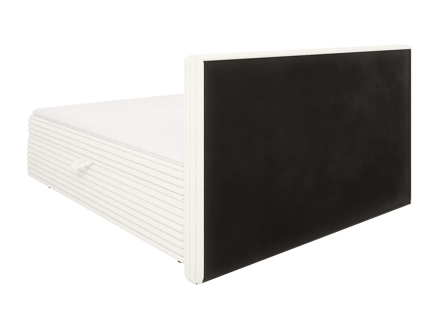 Stella - Boxspringbett 180x200 mit Topper und Bettkästen aus Hellbeige Plüschcord