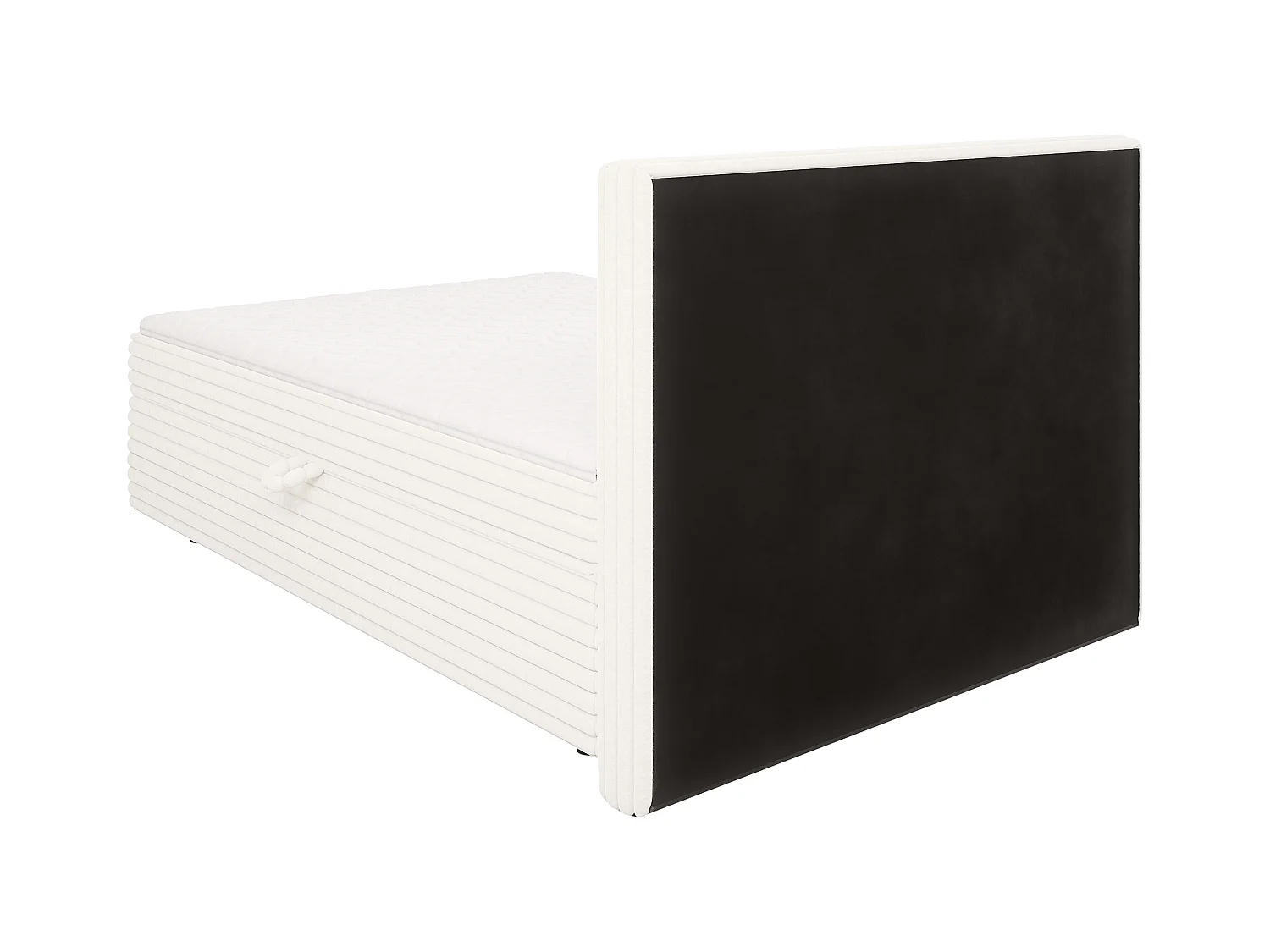 Stella - Boxspringbett 140x200 mit Topper und Bettkästen aus Hellbeige Plüschcord