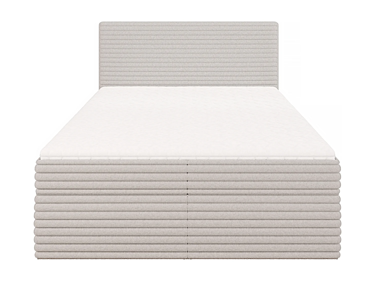 Stella - Boxspringbett 140x200 mit Topper und Bettkästen aus Hellgrau Plüschcord