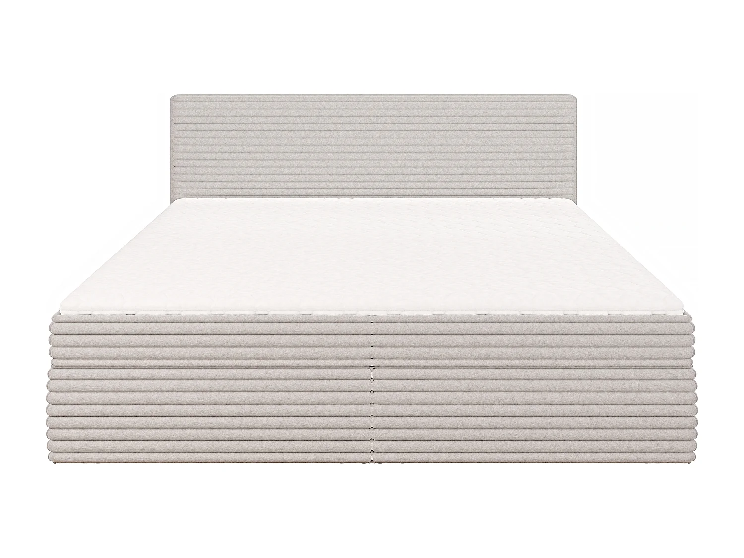 Stella - Boxspringbett 200x200 mit Topper und Bettkästen aus Hellgrau Plüschcord