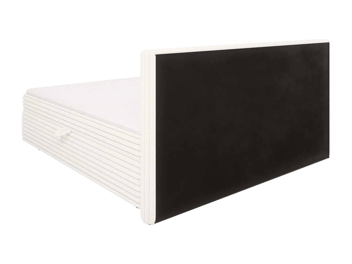 Stella - Boxspringbett 200x200 mit Topper und Bettkästen aus Hellbeige Plüschcord