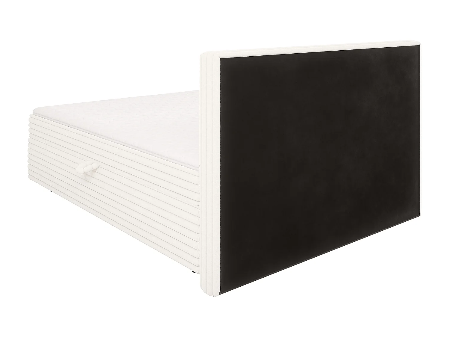 Stella - Boxspringbett 160x200 mit Topper und Bettkästen aus Hellbeige Plüschcord