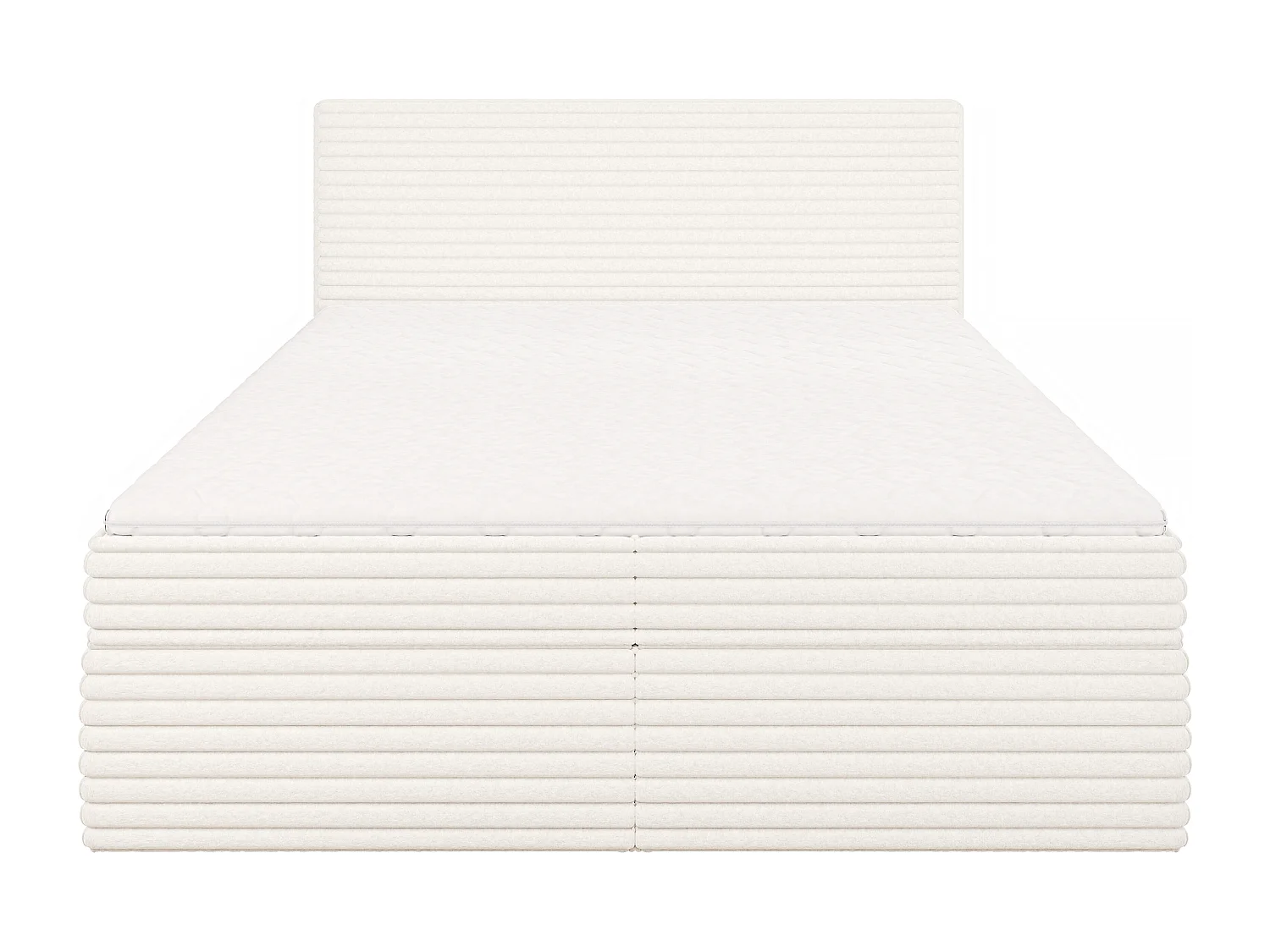 Stella - Boxspringbett 160x200 mit Topper und Bettkästen aus Hellbeige Plüschcord